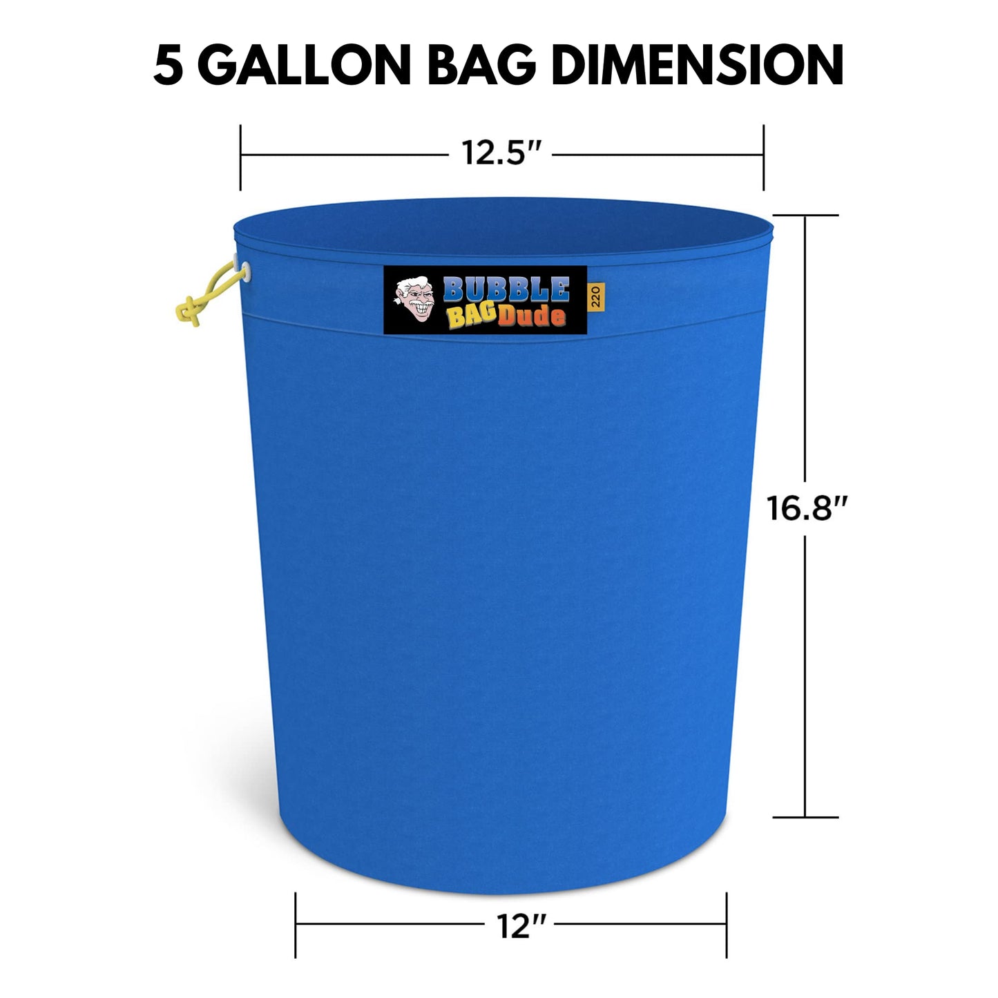 BUBBLEBAGDUDE Bubble Bags 5 Gal – 8-teiliges Set zur Kräuterextraktion – mit 10×10 Zoll Presssieb & Aufbewahrungsbeutel