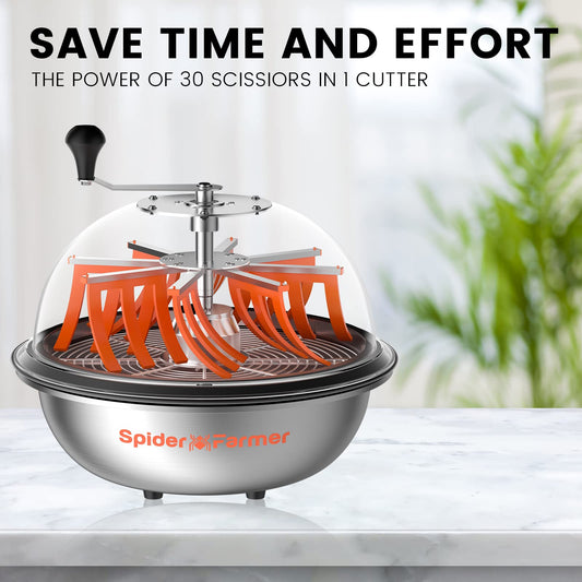 Spider Farmer 16 Zoll Bowl Trimmer – Twisted Spin Cut mit Edelstahlklingen – für Knospen, Blumen & Gartenarbeit
