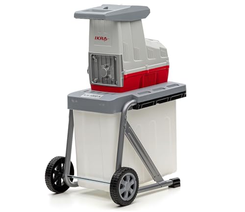 IKRA 81002880 Elektro Gartenhäcksler Walzenhäcksler ILH 3000 A, leise robust wartungsarm, Starke 3.000 Watt, Aststärke bis 44mm, 230 V