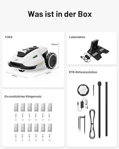 MAMMOTION YUKA 2000 Mähroboter 2400 m² – Ohne Begrenzungskabel, NetRTK+Vision, 50% Steigung