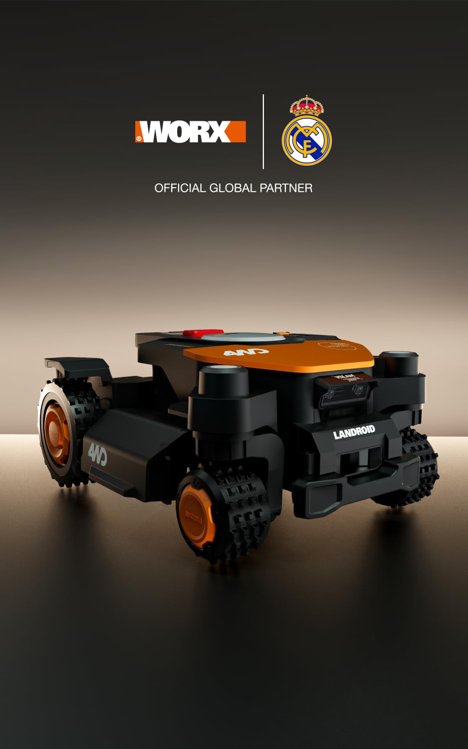 WORX Landroid Vision Cloud WR342E 4WD Mähroboter 2000 m² – Ohne Begrenzungskabel, RTK, 84% Steigung