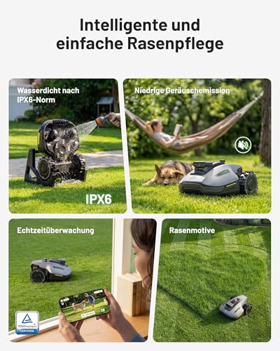 MAMMOTION YUKA mini 2 Mähroboter 500 m² inkl. Garage – Ohne Begrenzungskabel, 3-Kamera-Vision