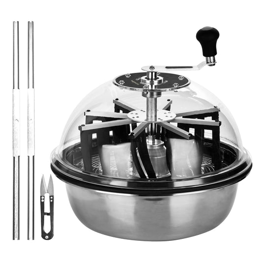 Aygrochy 16 Zoll Blattschüssel-Trimmer – scharfer Pflanzentrimmer mit Zahnrädern – für Knospen & Blumen – Silber, 42 cm