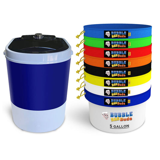 BUBBLEBAGDUDE Bubble Bags 5 Gal – 8-teiliges Set zur Kräuterextraktion – mit 10×10 Zoll Presssieb & Aufbewahrungsbeutel