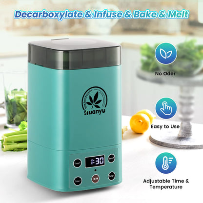 Huanyu Decarboxylator, aus PP, PC, Aluminium, Silikon, für Kräuter, Kräuteröl, Infusionsmaschine, Butteröl-Ei