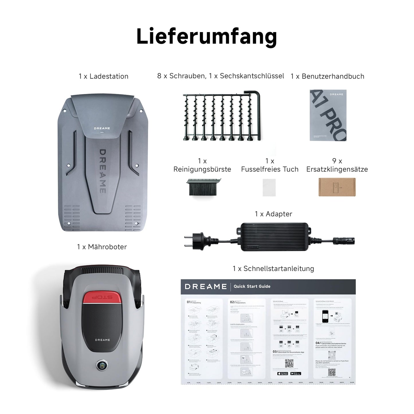 Dreame A1 Pro Mähroboter 2000 m² – Ohne Begrenzungskabel, 3D LiDAR, OmniSense