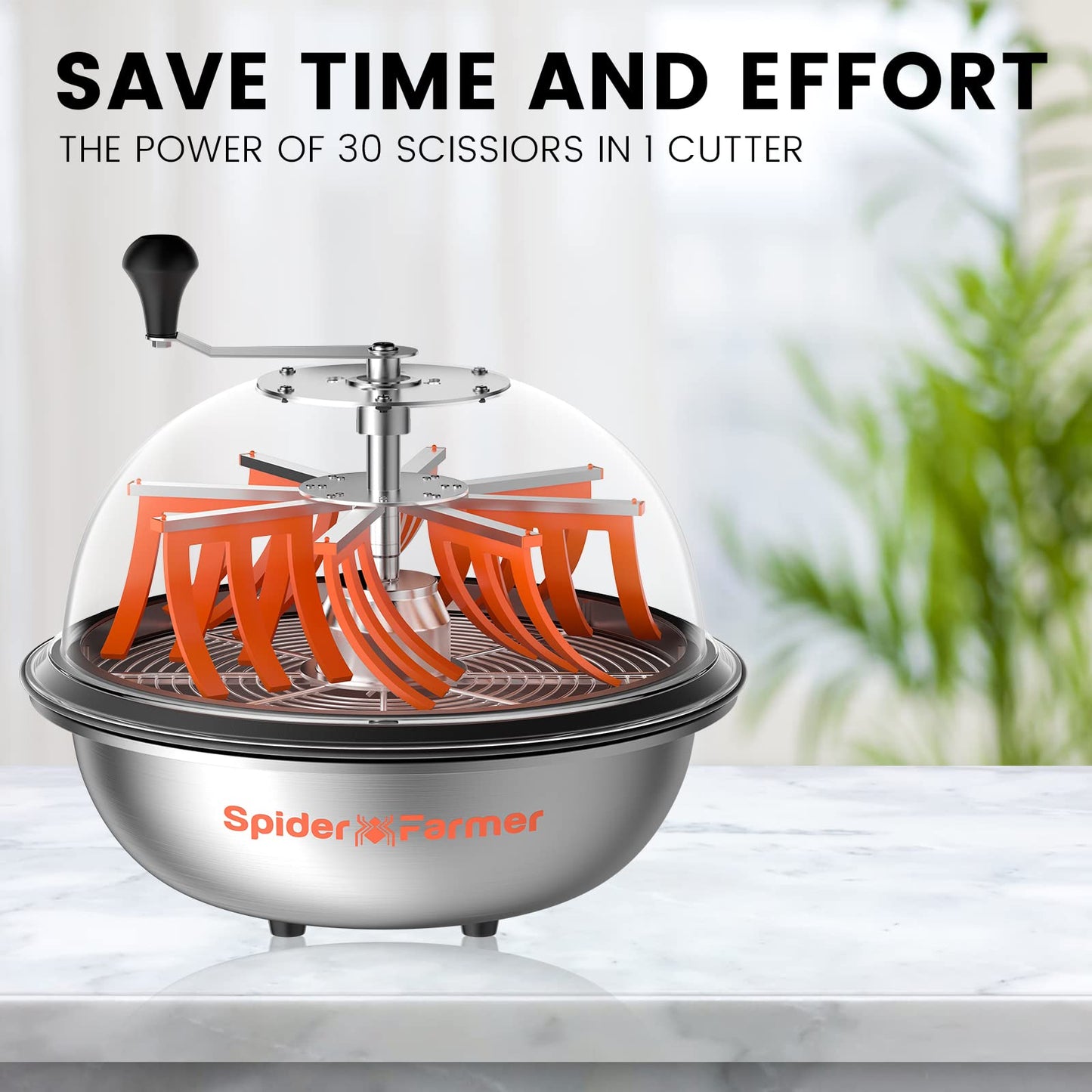 Spider Farmer 16 Zoll Bowl Trimmer – Twisted Spin Cut mit Edelstahlklingen – für Knospen, Blumen & Gartenarbeit