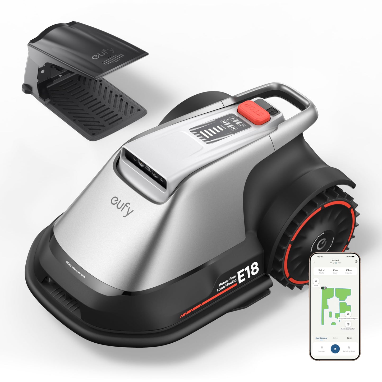 eufy E18 Mähroboter 1200 m² – Ohne Begrenzungskabel, TrueVision, Präzisionsrandschnitt