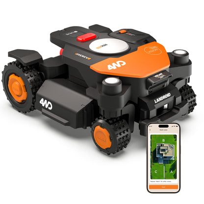 WORX Landroid Vision Cloud WR342E 4WD Mähroboter 2000 m² – Ohne Begrenzungskabel, RTK, 84% Steigung