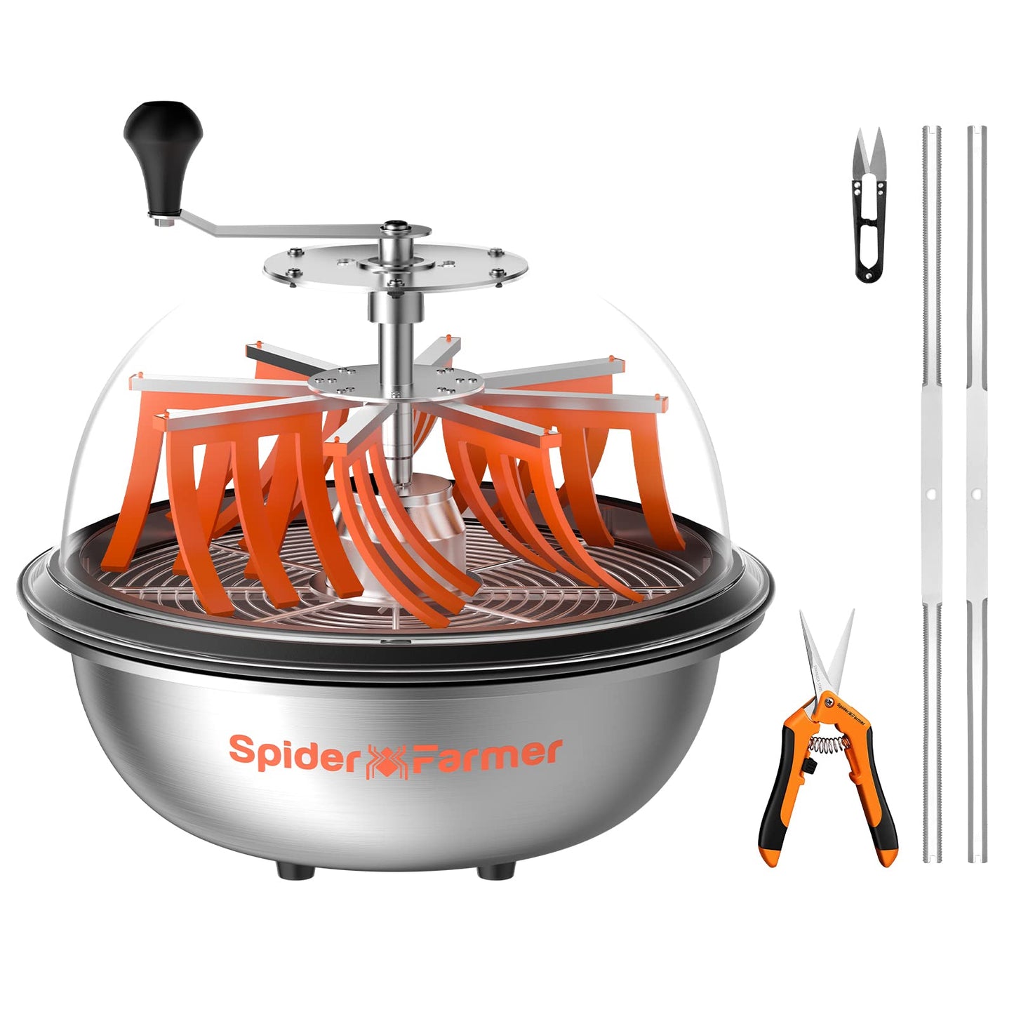 Spider Farmer 16 Zoll Bowl Trimmer – Twisted Spin Cut mit Edelstahlklingen – für Knospen, Blumen & Gartenarbeit