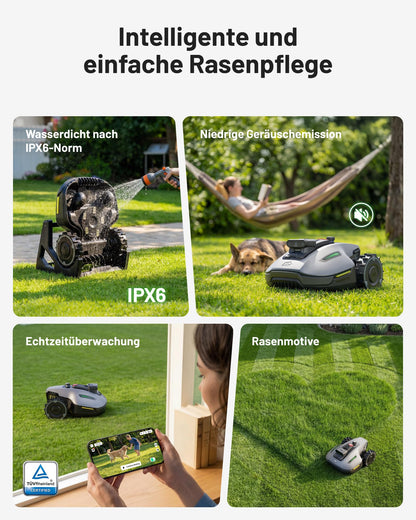 MAMMOTION YUKA mini 2 Mähroboter 500 m² – Ohne Begrenzungskabel, 3-Kamera-Vision, 4G