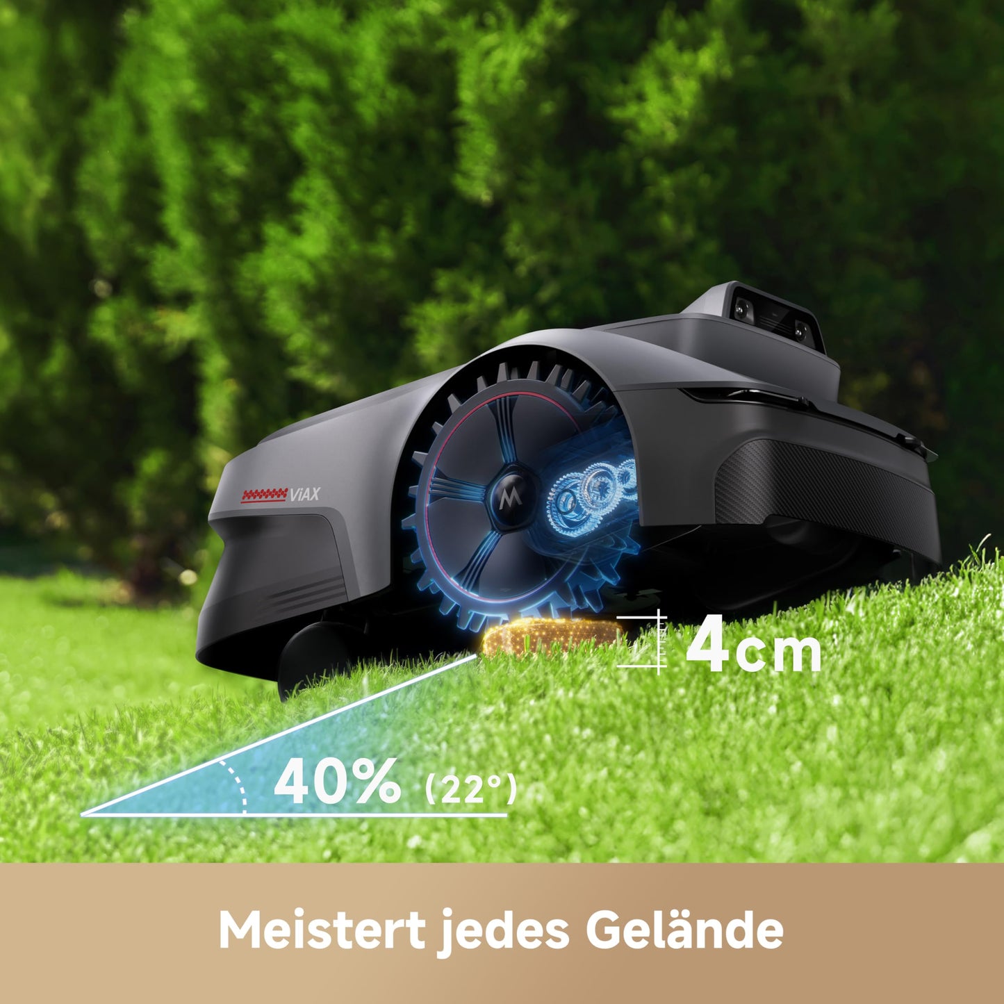 MOVA ViAX 250 Mähroboter 250 m² – Ohne Begrenzungskabel, Dual-Vision, Kantenschnitt