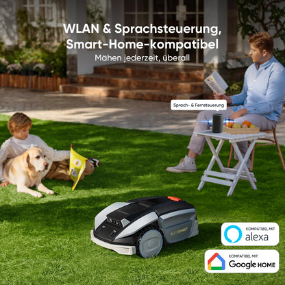 Sunseeker S5 AWD Mähroboter 1600m² – Ohne Begrenzungskabel, RTK+Vision, 60% Steigung, App
