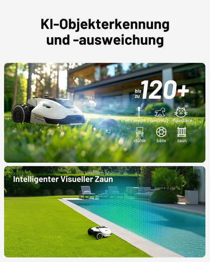 MAMMOTION YUKA 2000 Mähroboter 2400 m² – Ohne Begrenzungskabel, NetRTK+Vision, 50% Steigung