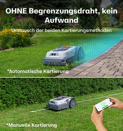 RoboUP T1200Pro Mähroboter 1200 m² (2025) – Ride-On Edge, KI-Hinderniserkennung