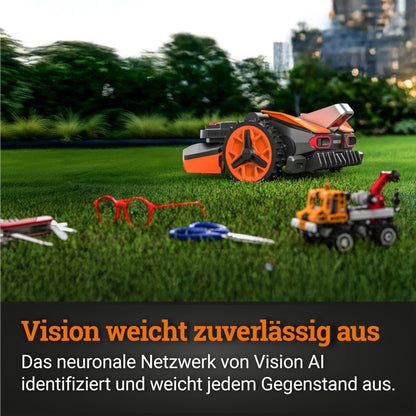 WORX Landroid Vision M550 WR205E Mähroboter 550 m² – Ohne Begrenzungskabel, KI-Hindernisvermeidung
