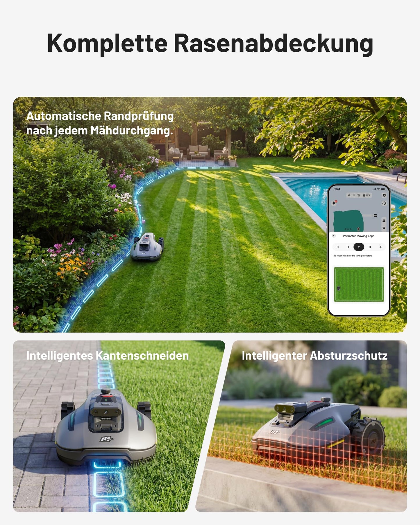 MAMMOTION YUKA mini 2 Mähroboter 500 m² inkl. Garage – Ohne Begrenzungskabel, 3-Kamera-Vision