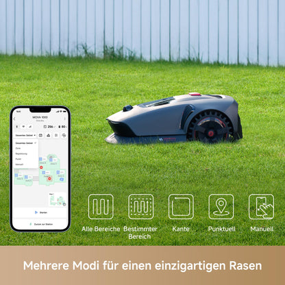 MOVA 1000 Mähroboter 1000 m² – Ohne Begrenzungskabel, 3D LiDAR, 360° Vision