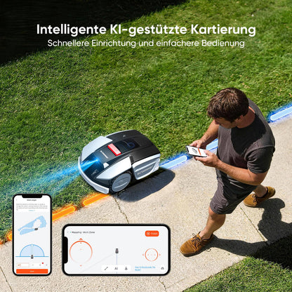 Sunseeker S3 Mähroboter 800 m² – Ohne Begrenzungskabel, RTK+Vision, App