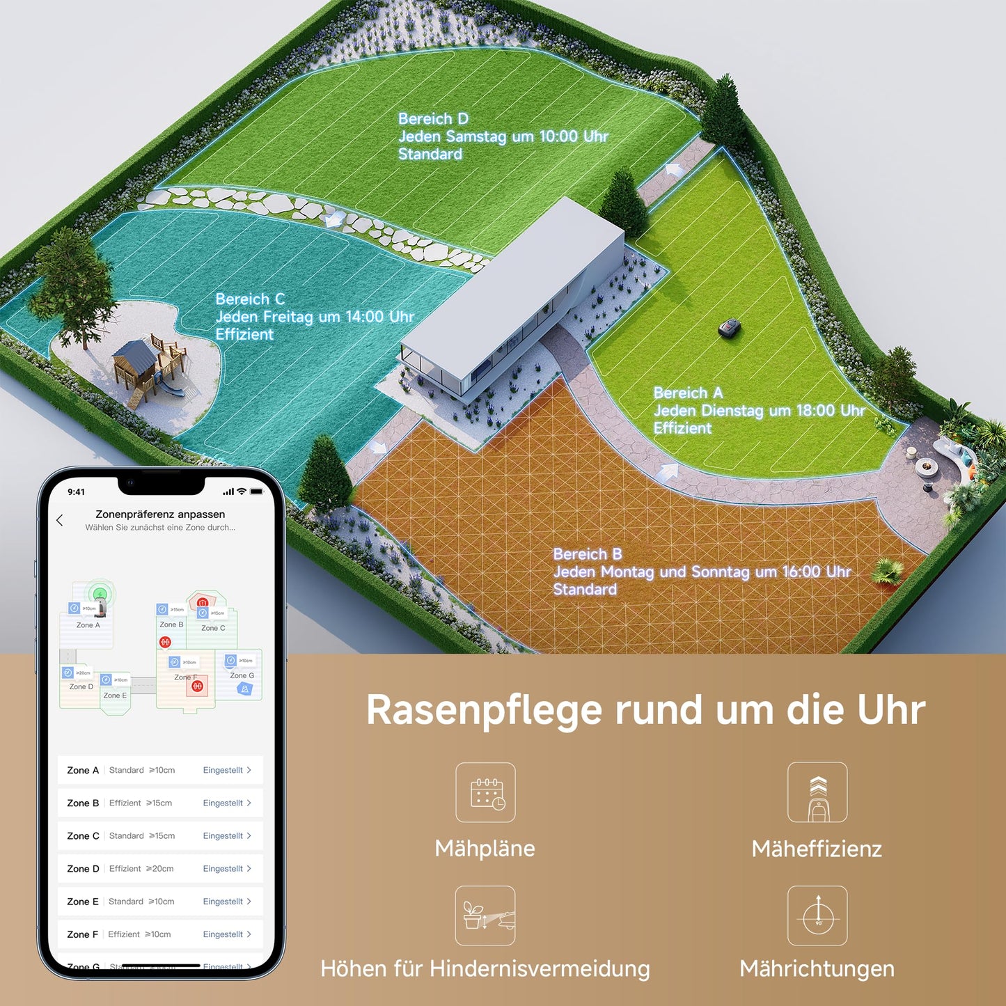 MOVA 1000 Mähroboter 1000 m² – Ohne Begrenzungskabel, 3D LiDAR, 360° Vision