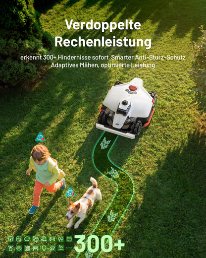 MAMMOTION LUBA 3 AWD Mähroboter 3000 m² – Ohne Begrenzungskabel, LiDAR+NetRTK, 80% Steigung