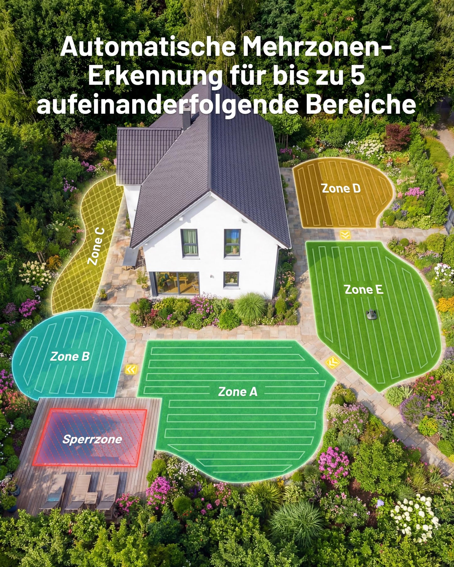 MAMMOTION YUKA mini 2 Mähroboter 500 m² – Ohne Begrenzungskabel, 3-Kamera-Vision, 4G