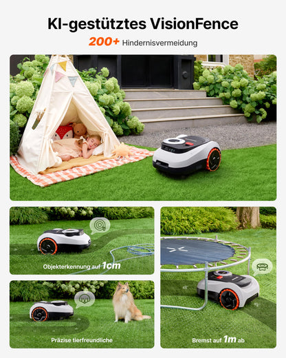 Navimow i208 Mähroboter 800 m² inkl. Garage M – Ohne Begrenzungskabel, LiDAR+Vision, 45% Steigung