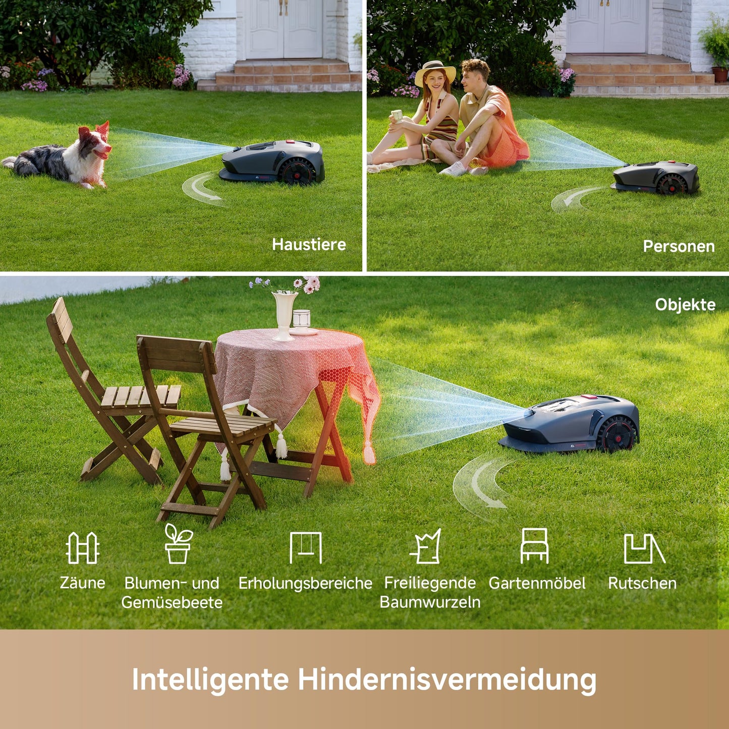MOVA 1000 Mähroboter 1000 m² – Ohne Begrenzungskabel, 3D LiDAR, 360° Vision