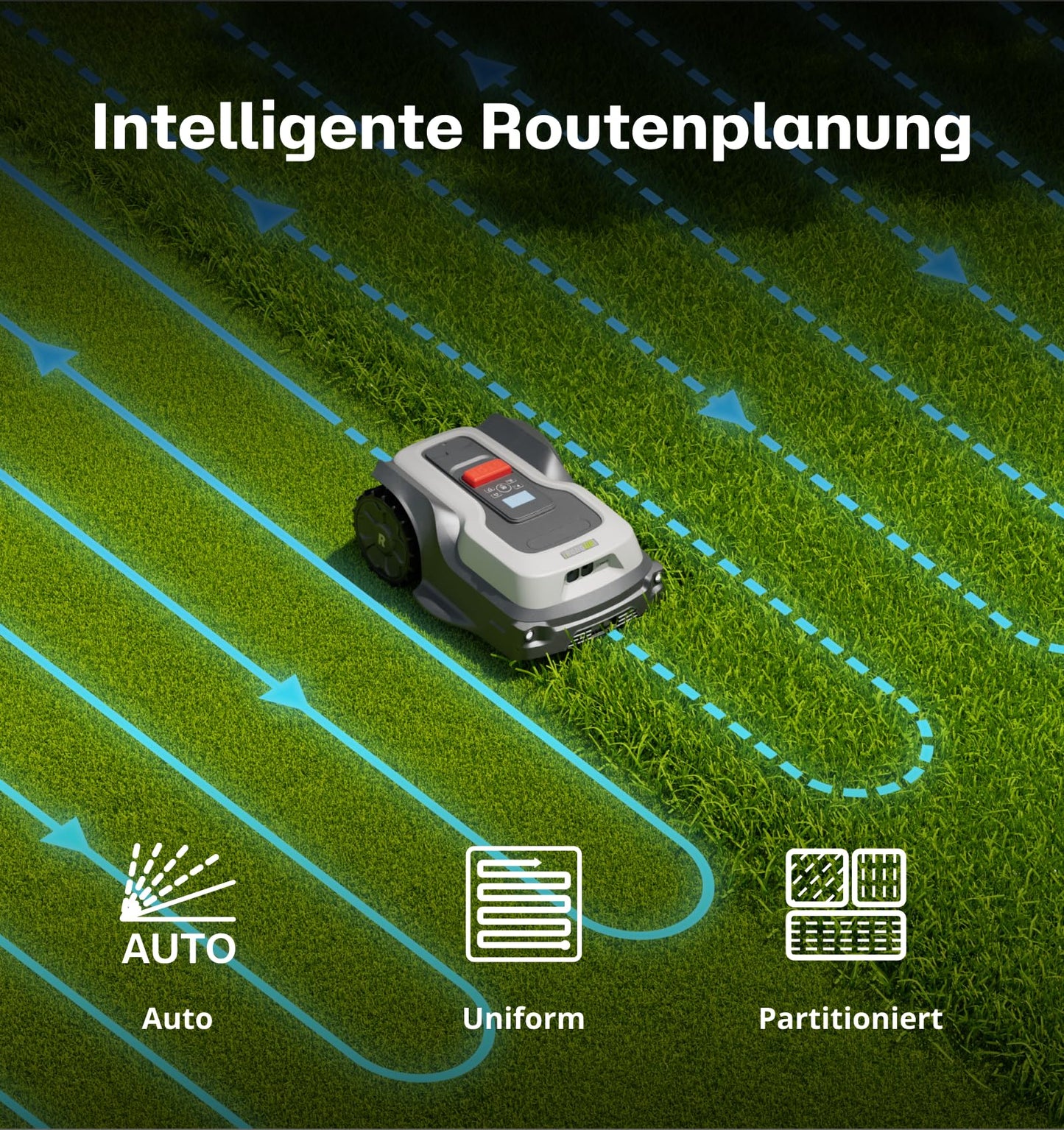 RoboUP T1200Pro Mähroboter 1200 m² (2025) – Ride-On Edge, KI-Hinderniserkennung