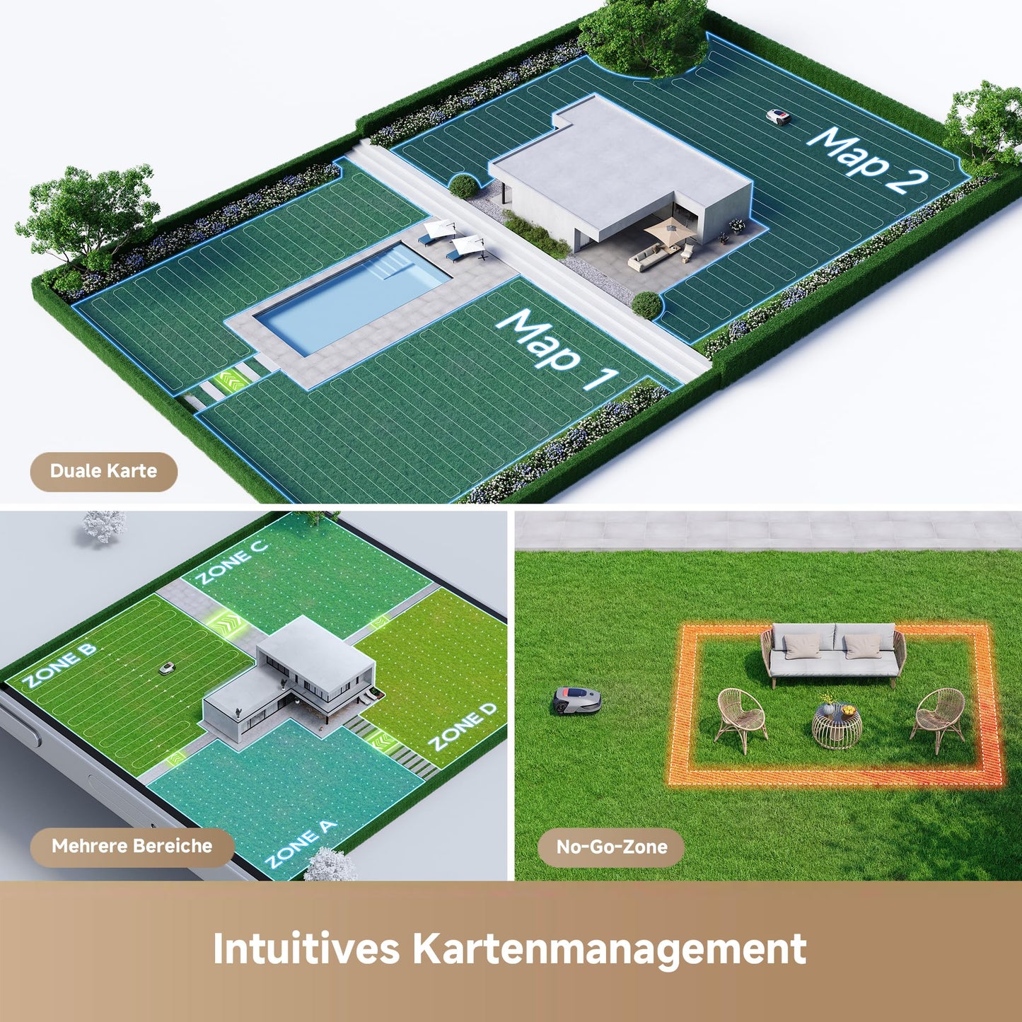 Dreame A1 Pro Mähroboter 2000 m² – Ohne Begrenzungskabel, 3D LiDAR, OmniSense