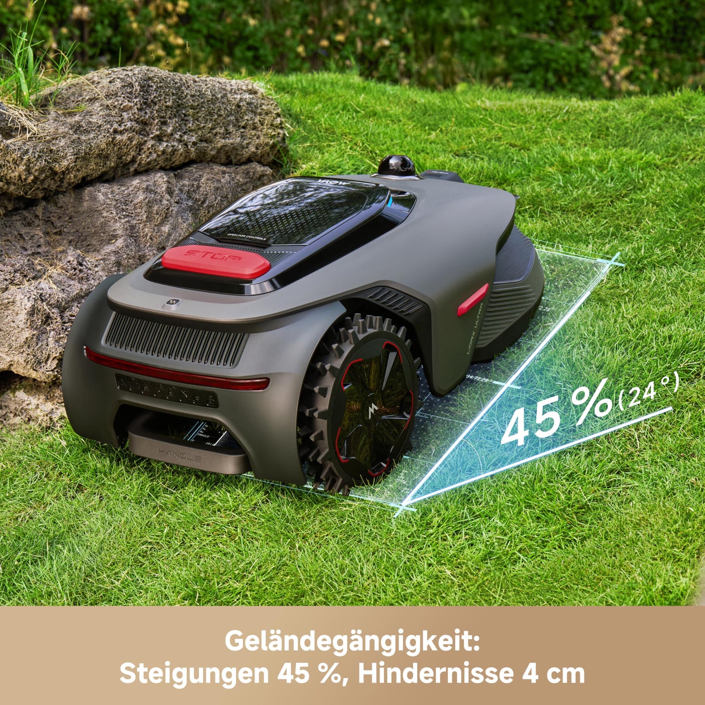 MOVA LiDAX Ultra 1600 Mähroboter 1600 m² – Ohne Begrenzungskabel, 3D LiDAR+Vision, 4G, Kantenschnitt